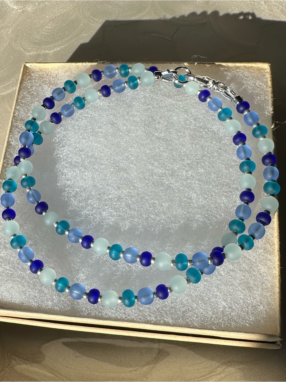 Handmade Sea Glass Inspired Beaded Necklace